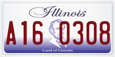IL license plate A160308
