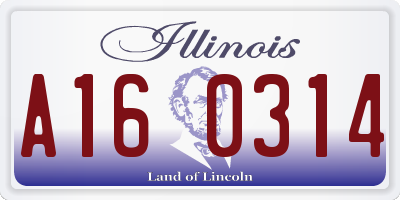IL license plate A160314