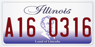 IL license plate A160316