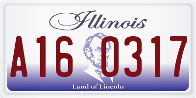 IL license plate A160317