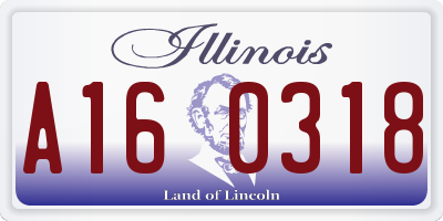IL license plate A160318