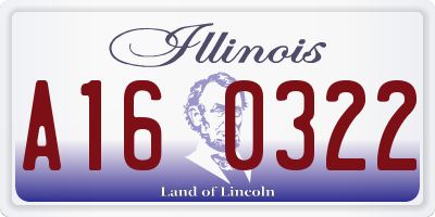 IL license plate A160322