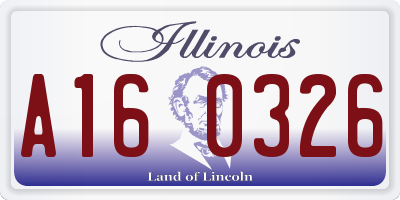 IL license plate A160326