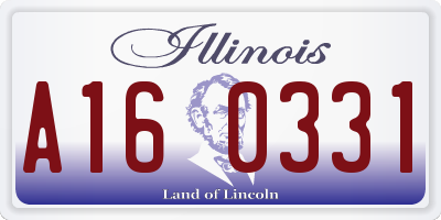 IL license plate A160331