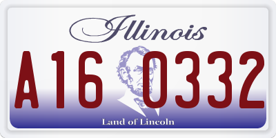 IL license plate A160332