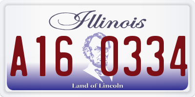 IL license plate A160334