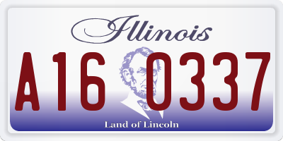 IL license plate A160337