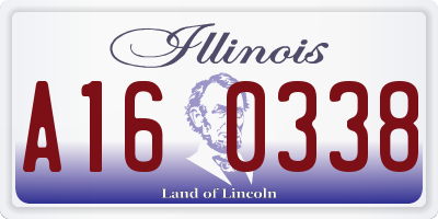 IL license plate A160338