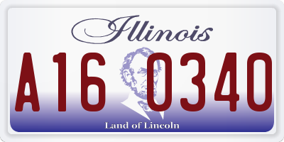 IL license plate A160340