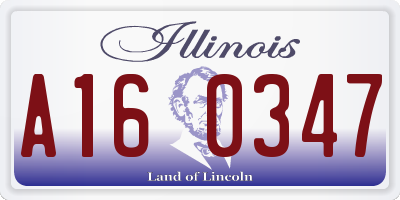 IL license plate A160347