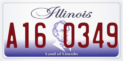 IL license plate A160349