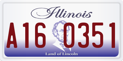 IL license plate A160351