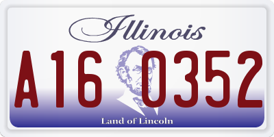 IL license plate A160352