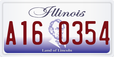 IL license plate A160354
