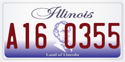 IL license plate A160355