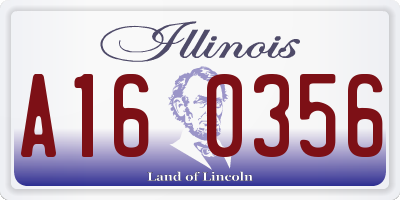 IL license plate A160356