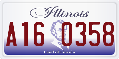 IL license plate A160358