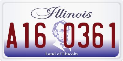IL license plate A160361