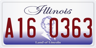 IL license plate A160363