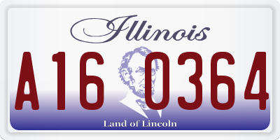 IL license plate A160364