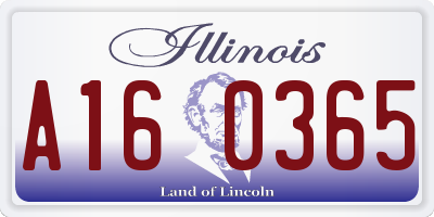 IL license plate A160365