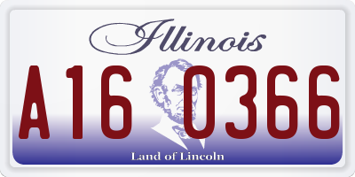 IL license plate A160366