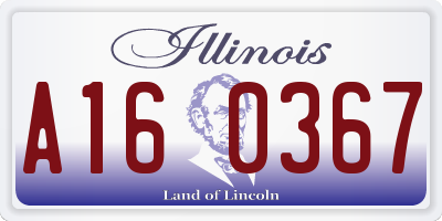 IL license plate A160367