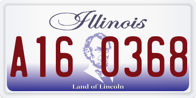 IL license plate A160368