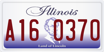 IL license plate A160370