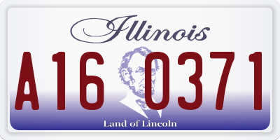 IL license plate A160371