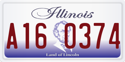 IL license plate A160374