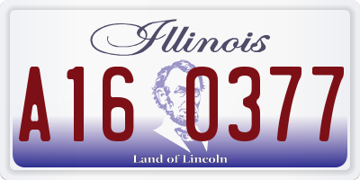 IL license plate A160377