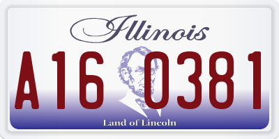 IL license plate A160381