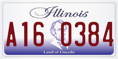 IL license plate A160384