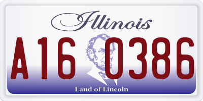 IL license plate A160386