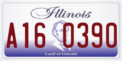 IL license plate A160390