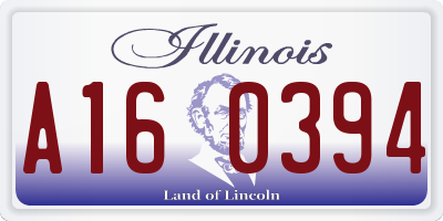IL license plate A160394