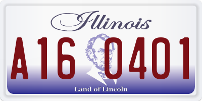 IL license plate A160401