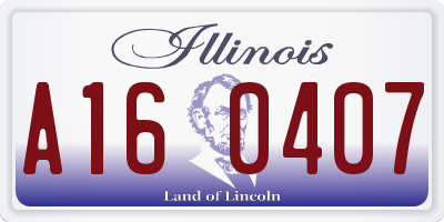 IL license plate A160407
