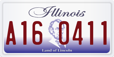 IL license plate A160411