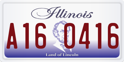 IL license plate A160416