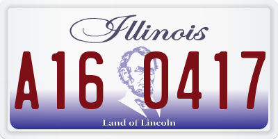 IL license plate A160417