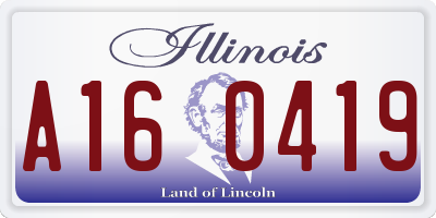 IL license plate A160419