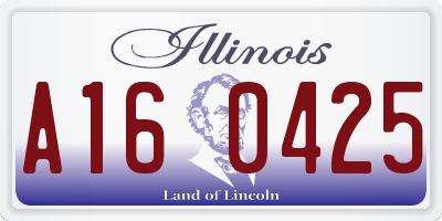 IL license plate A160425