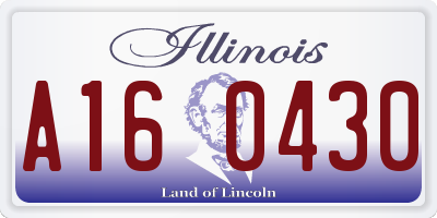 IL license plate A160430