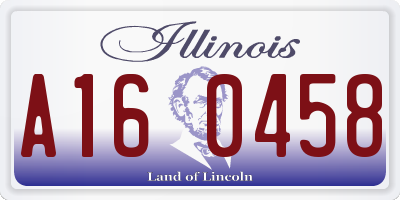 IL license plate A160458