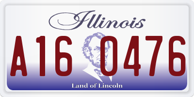 IL license plate A160476