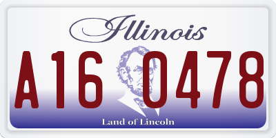 IL license plate A160478