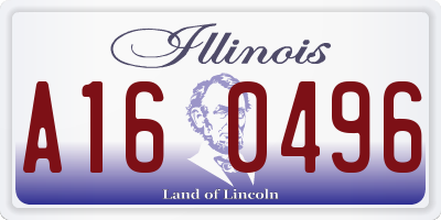 IL license plate A160496