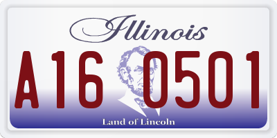 IL license plate A160501